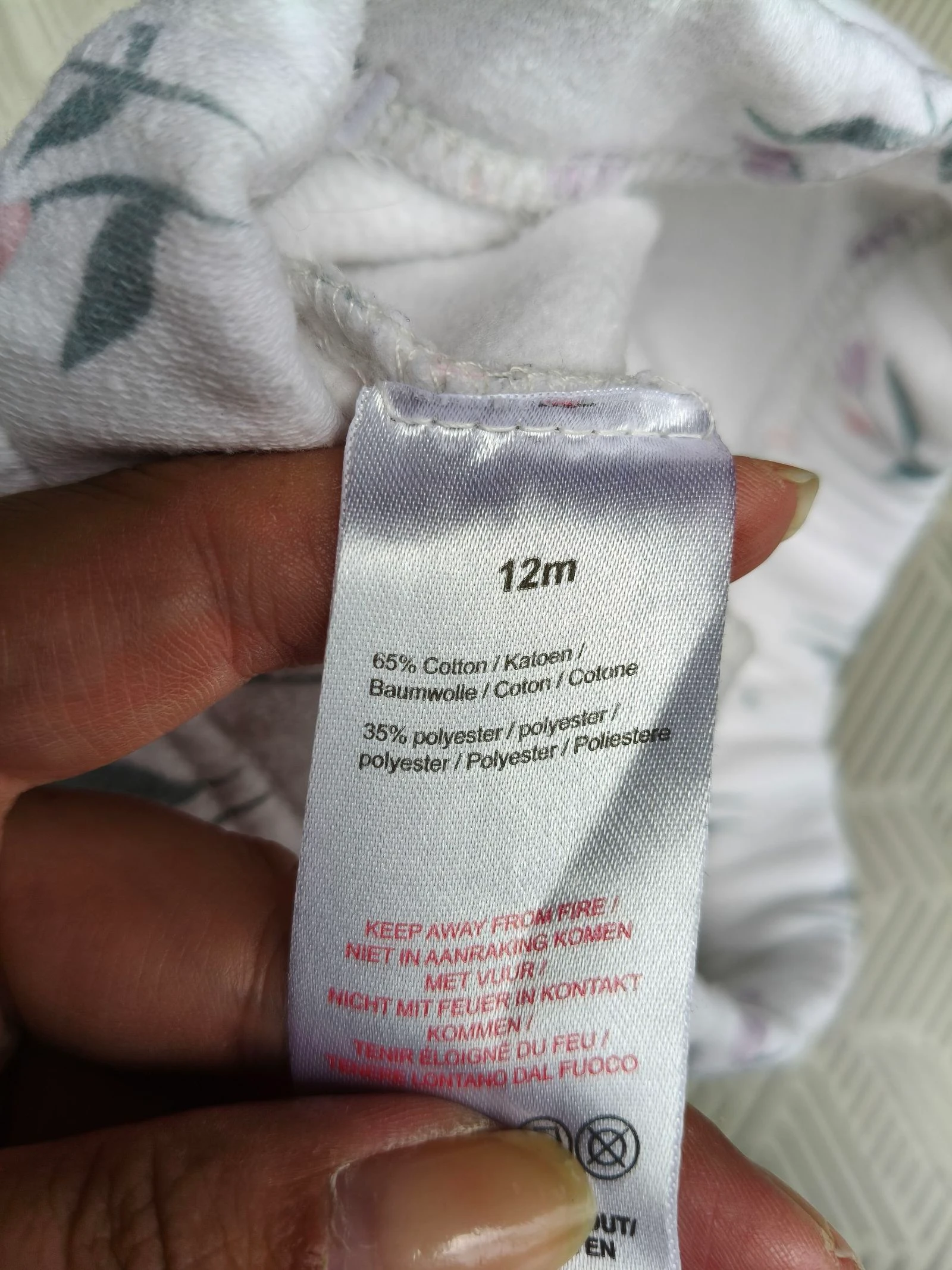 Pantalón abrigado para niña Bub'l blanco con flores 12 meses – photo 5